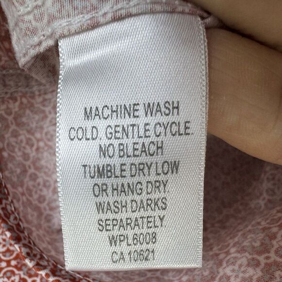 Panhandle Rough Stock Womens Red Pearl Snap Embroidered Shirt Size M Western - Picture 12 of 12